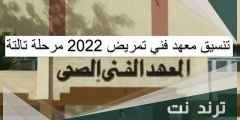 تنسيق معهد فني تمريض 2022 مرحلة تالتة